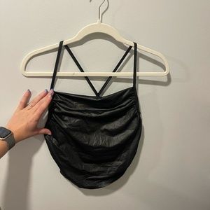 amazon fake leather tank top size medium